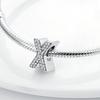 Original A-Z Alphabet Charms Bead 925 Silver 26 Letters CZ Zircon Heart Love Charm Fit Bracelet Bangle Jewelry Making