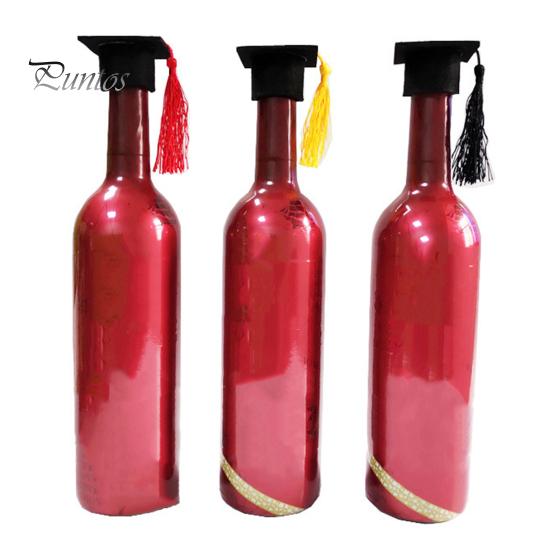 25Pcs Mini Graduation Caps Felt Small Doctor Hat with Golden Tassels Bottle Cover Cupcake Toppers Party Supplies