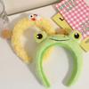 Chicken Plush Animal Headband Kawaii Funny Hair Hoop Hairbands Cartoon Frog Headband  Indoor