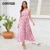 Summer Women's Dress Hanging Neck Halter Straps with Large Hem Dresses