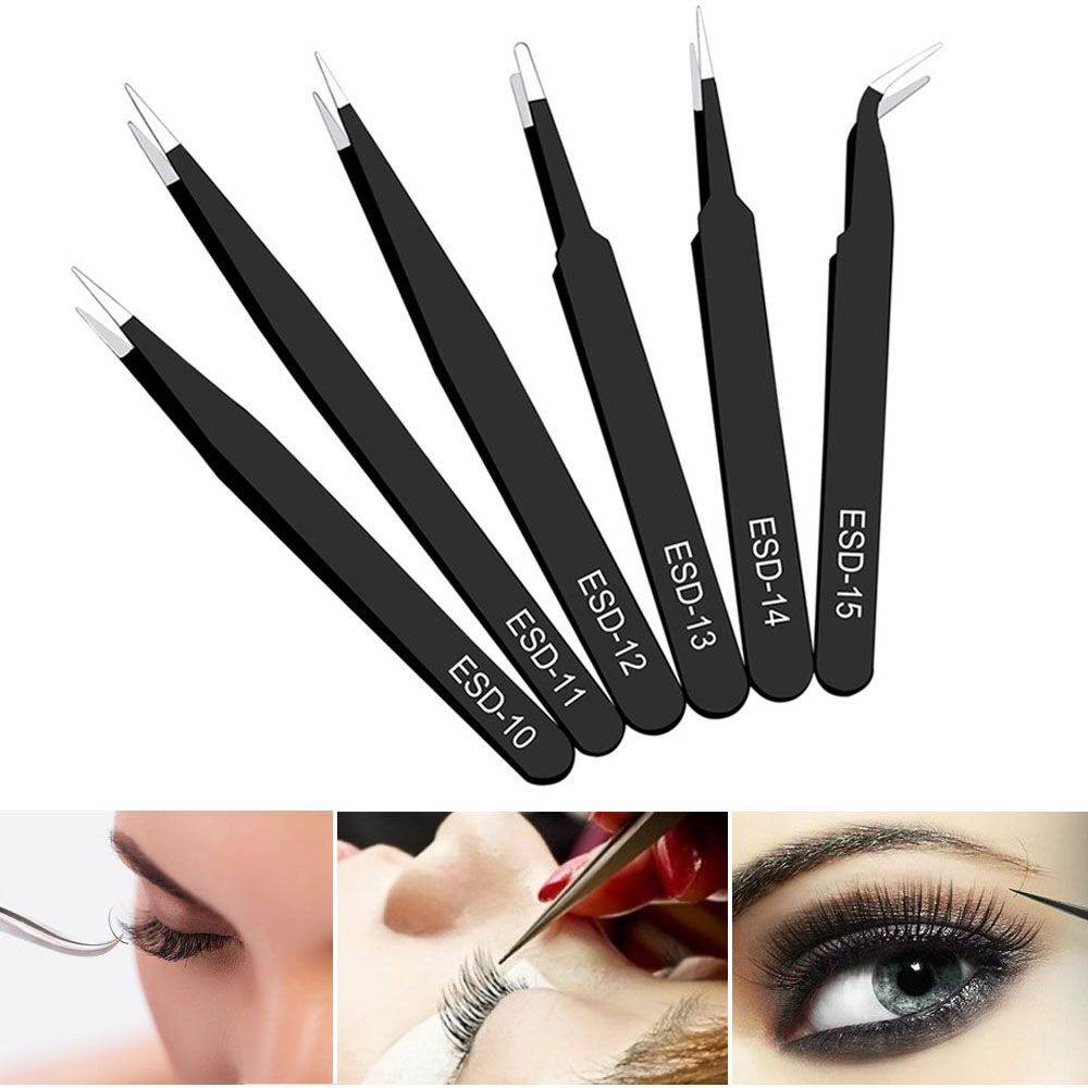 Stainless Steel Precision Curved Eyebrow Tweezers Eyelash Tweezers Makeup Tool Kit Maintenance Tool