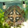 3D Peace Dove Cross Wind Spinner Kinetic Motion Metal Garden Wind Chime Golden Accents Outdoor Indoor Decorative Ornament for Patio Yard Home Unique