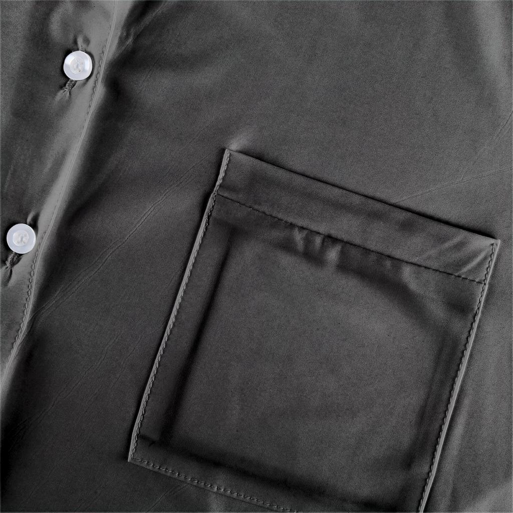 Women's Silk Solid Color Pajamas Set, Ladies Short-sleeved And Long Pants Two-piece Pajamas, Button-down Pajamas And Home Clothes