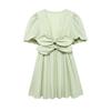 Kaslead New Arrival Women's Clothing Fashion Style Fashion Casual Bows Decorative Elastic Waist Dress