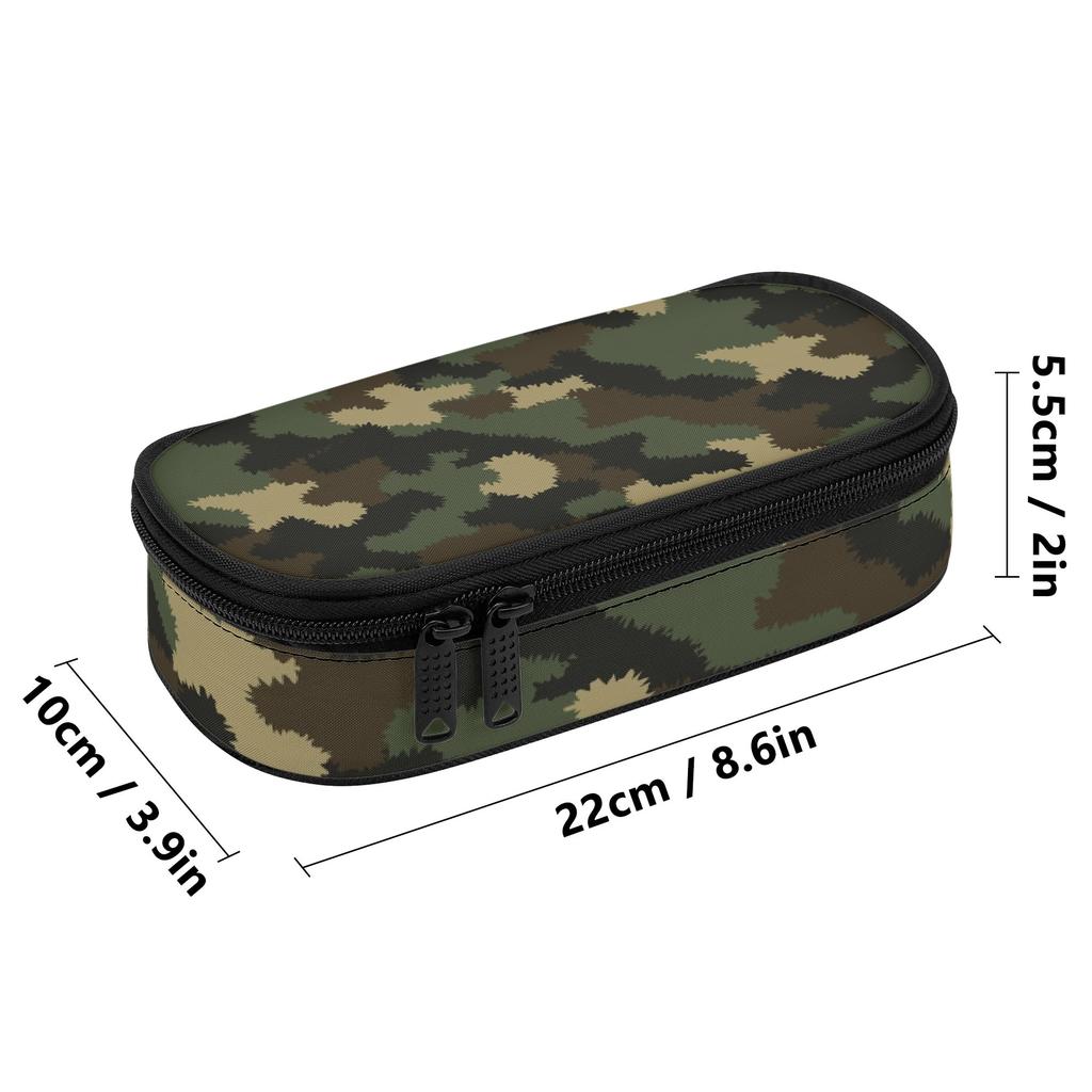 Pencil Bag High Capacity Wear Resistant Polyester Easy Open Zipper with Mesh Pocket Removable Divider and Pen Slots for Students