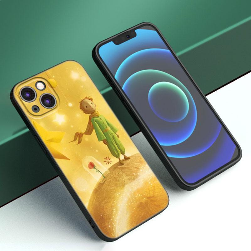Чехол для телефона Little Prince Art для Apple iPhone 12 13 Mini 11 14 15 Pro Max 7 8 Plus X XR XS SE 2020 2022, черный силиконовый чехол
