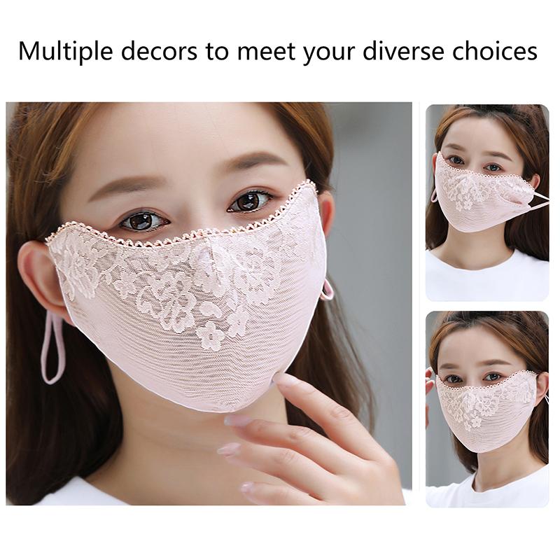 Сладкий цветок солнцезащитный тонкая кружевная маска на открытом воздухе солнцезащитный козырек для женщин однотонный солнцезащитный чехол для лица защита от ультрафиолета регулируемая маска