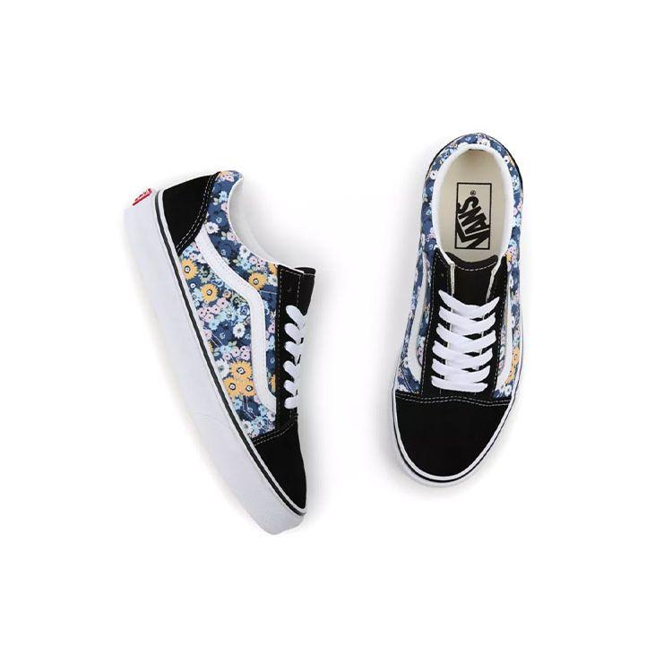 Vans Кеды Old Skool Floral с низким верхом для скейтбординга Женские кроссовки Черный Синий VN0A5KRFFF1