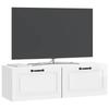 Wall Mounted TV Cabinet High Gloss White 98 x 31 x 30 cm