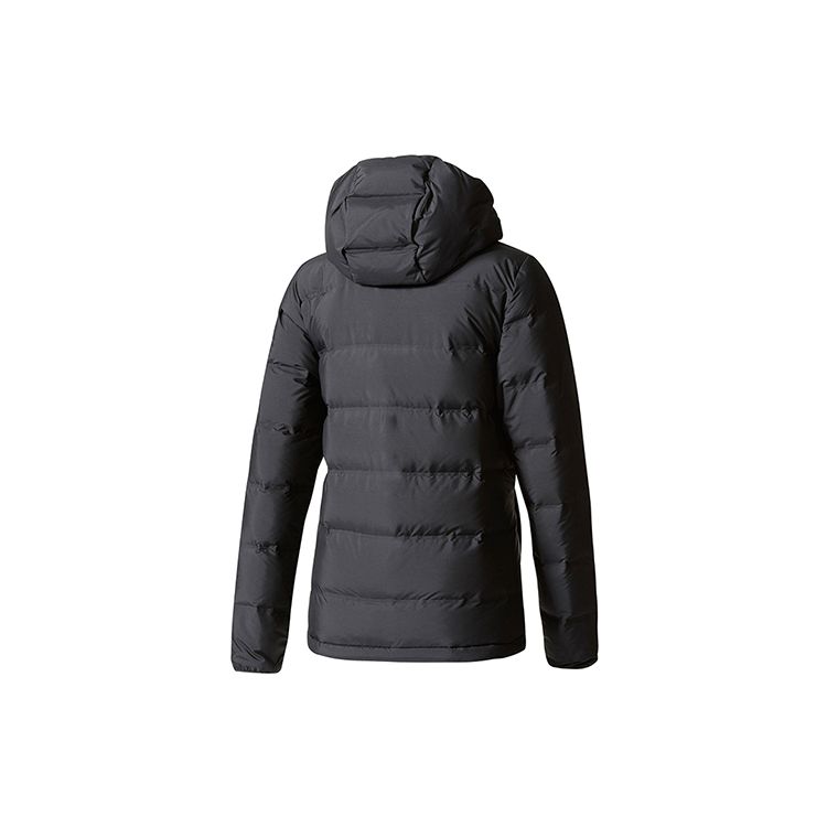 adidas Теплая повседневная куртка-пуховик с капюшоном для женщин, черная BQ1935
