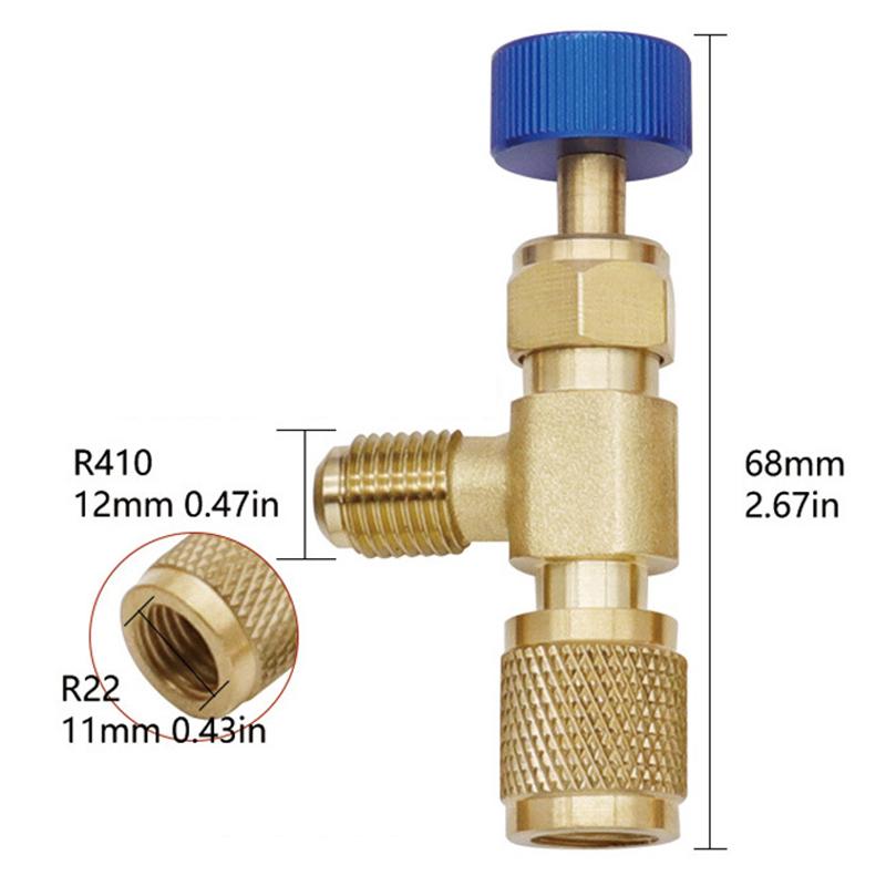 Жидкостный предохранительный клапан R410A R22 Хладагент для кондиционера 1/4 "Защитный адаптер Ремонт кондиционера и фторид