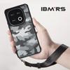 (Comes with Wrist strap)IBMRS for Vivo iQOO 13 Case,Translucent Matte Slim Shockproof Anti-Fingerprint Protective Cover - Black Camo