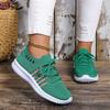 Breathable Mesh Women's Sneakers 2024 Lace-Up Soft Sole Knitted Flats Women Comfy Casual Non-Slip Sports Shoes Ladies Plus Size