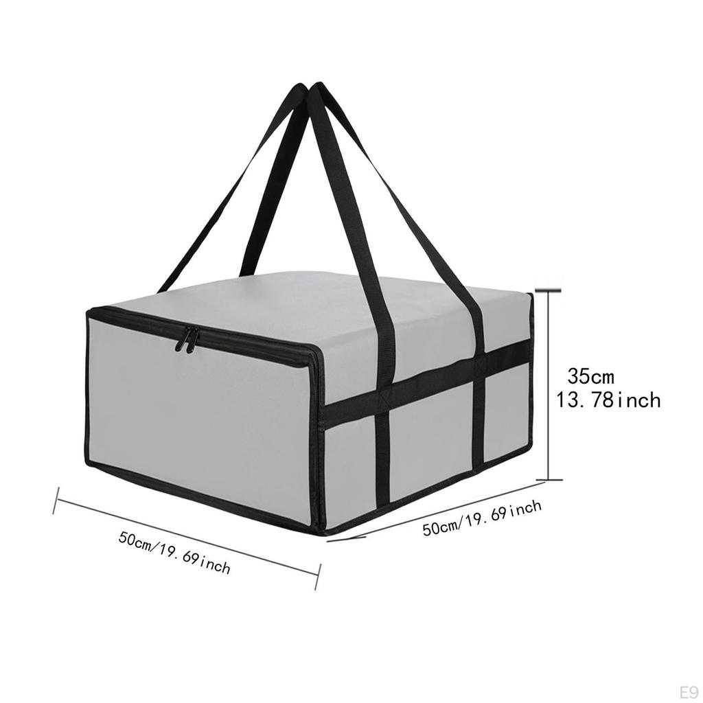 Сумка-термоизолятор для доставки пиццы с двойными ручками, большой вместимости, многоразовая, полностью термоизолированная для дома