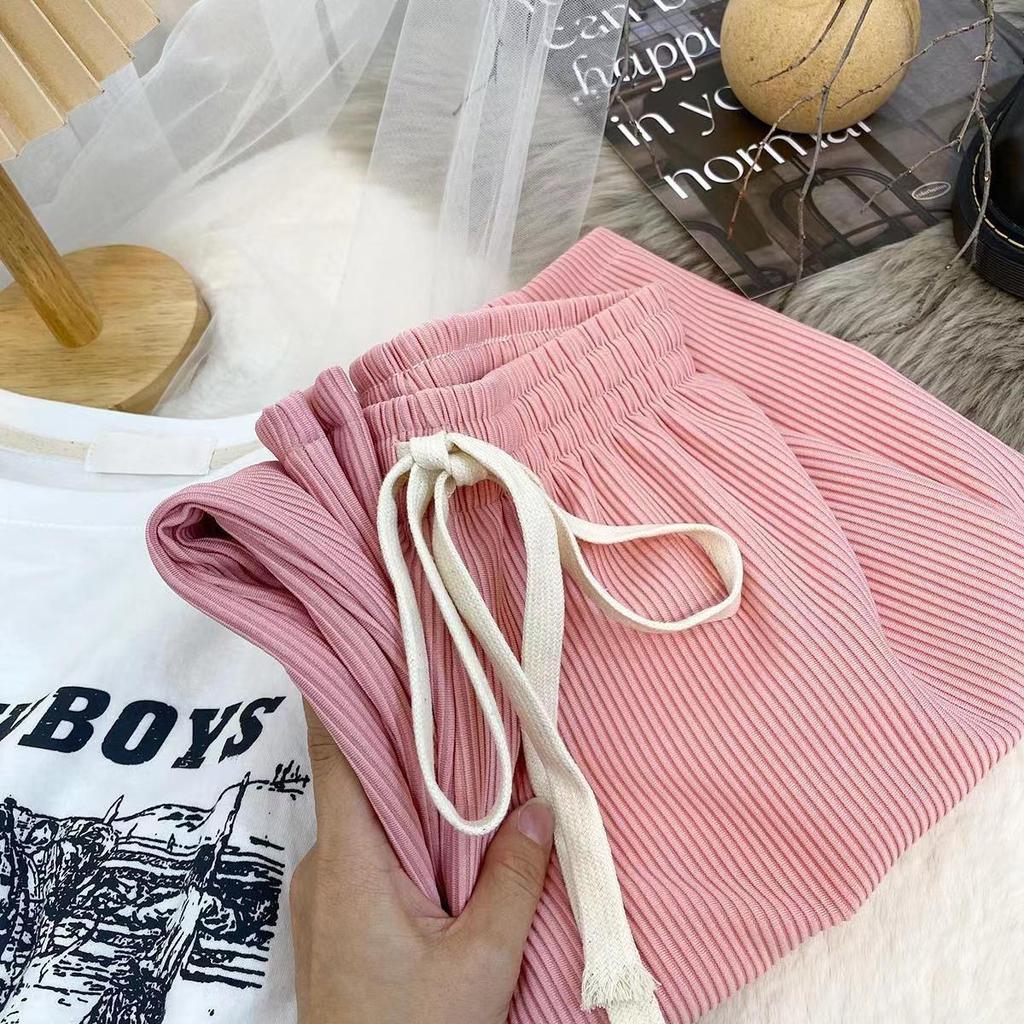 Высококачественные женские брюки с широкими штанинами и узором «змеиная кость» — новинка весны, высокая талия, завязка на шнурок, прямой драпированный повседневный стиль