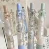 4pcs/box Sweet Chic Korean Gel Pen for Girls Black Pink White Bow Stationery Gel Pen 0.5mm Black Ink Pen for Writing School