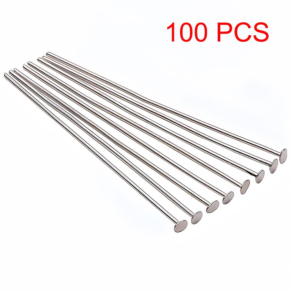 50-100Pcs Stainless Steel Flat Heads Needle Earrings Head Eye Pins Gold Plated for Jewelry Findings Making Accessories Supplies