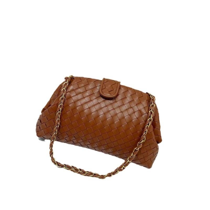 Винтажная классическая сумка-клатч на цепочке, плетеная сумка из коровьей кожи, сумка-облако, подмышечная, на плечо, вечерняя, ручная, сумка-ракушка