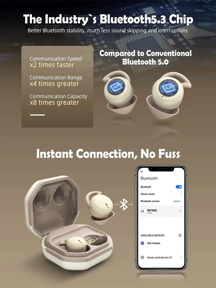 2026 AI Маленькие беспроводные наушники для сна с шумоподавлением для сна на боку Удобные невидимые мини Bluetooth-наушники