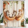 Прекрасная шторка для душа с кошками, Шторка для душа «Кошки в саду» с цветами, Современная декоративная тканевая шторка для душа с крючками