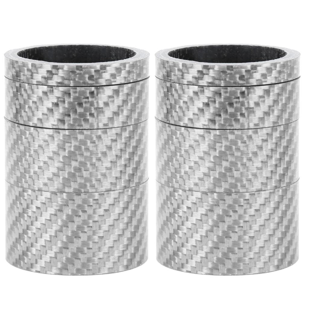 2 Set Carbon Fiber 5 10 15 20mm Bicycle Headset Front Fork Spacer Stem Bike WasherSilver