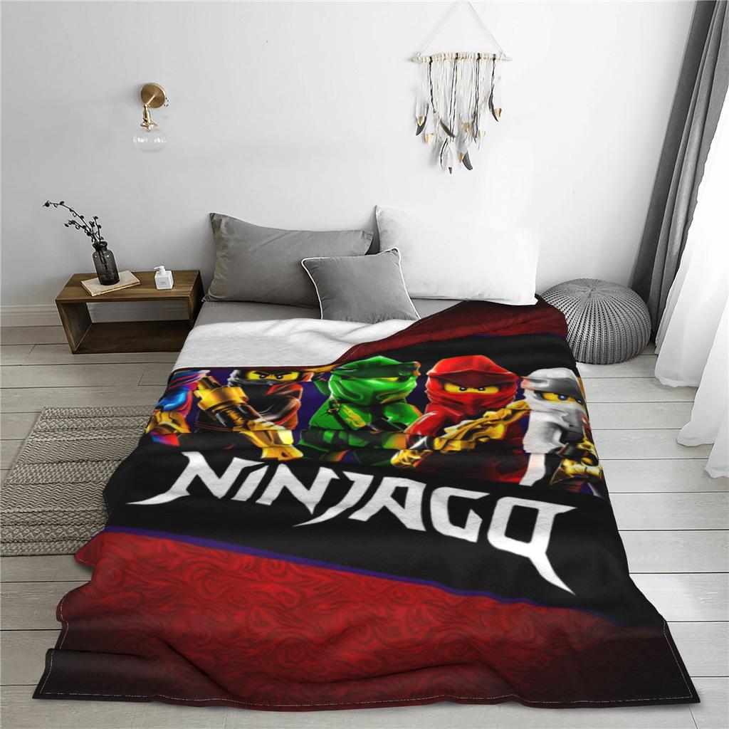 Покрывало Ninjagos Фланелевое плед Декорация для путешествий в самолете Ультрамягкое теплое покрывало