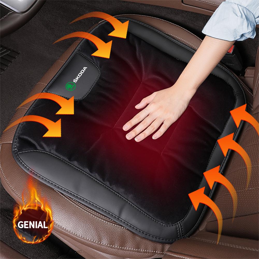 BBHX7 For Skoda S Octavia Rapid Fabia Superb Karoq Scala VRS A7 A5 Kamiq Car Exclusive Seat Cover Flannel Soft Breathable Seat Cushion