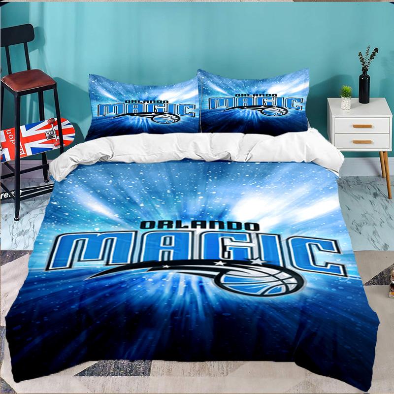 basketball Orlando Logo 3pcs Bedding Set,Including 1pc Duvet Cover And 2pcs Pillowcases Perfect Gift for Christmas,Ideal for Bedroom, Dormitory