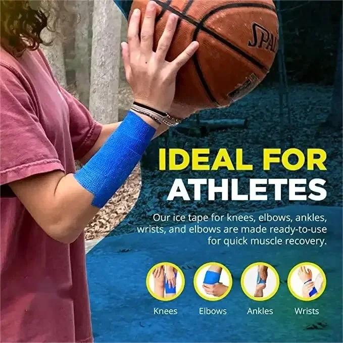 Ice Bandage Self Adhesive Instant Cooling Ice Tape Muscle Recovery Cooling and Compression Tape for Athletes and Adults