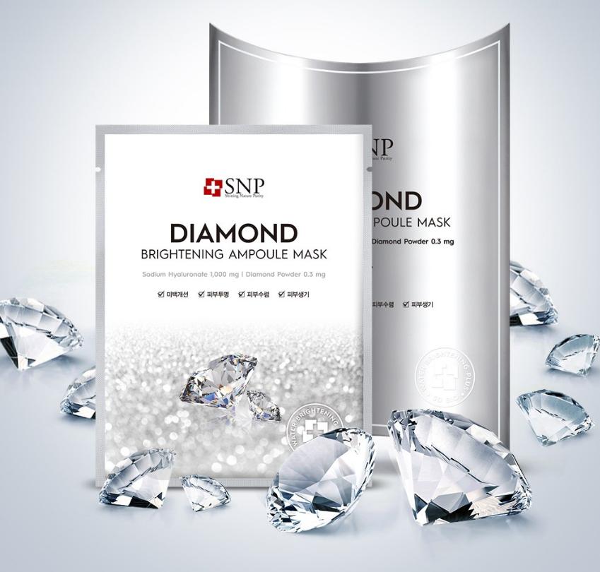 [SNP] Осветляющая ампульная маска Diamond Brightening, 10 шт.