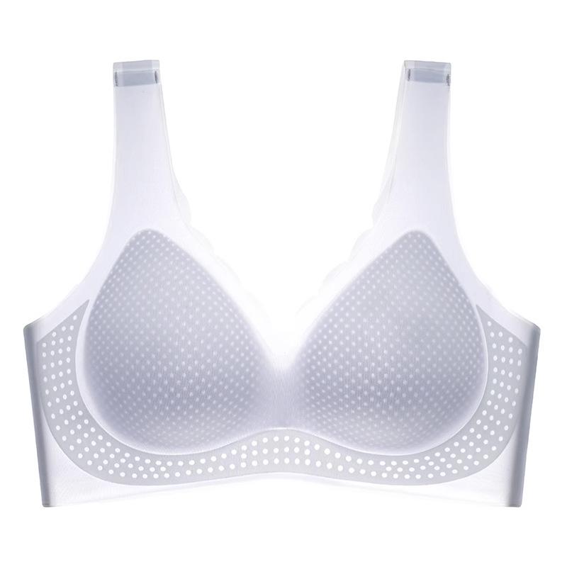 Langsha seamless underwear women's summer thin ice silk cool breathable bra gathering beautiful back no steel ring sports vest