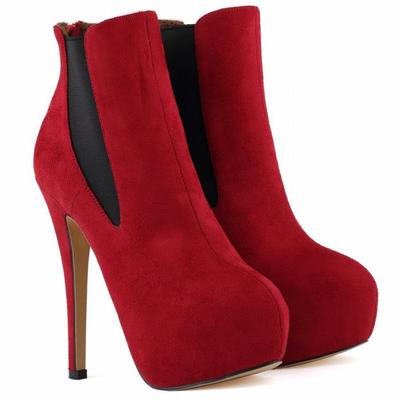 Женские зимние ботинки «Челси» на платформе, бархатные ботильоны, женские повседневные сексуальные туфли на каблуке 14 см