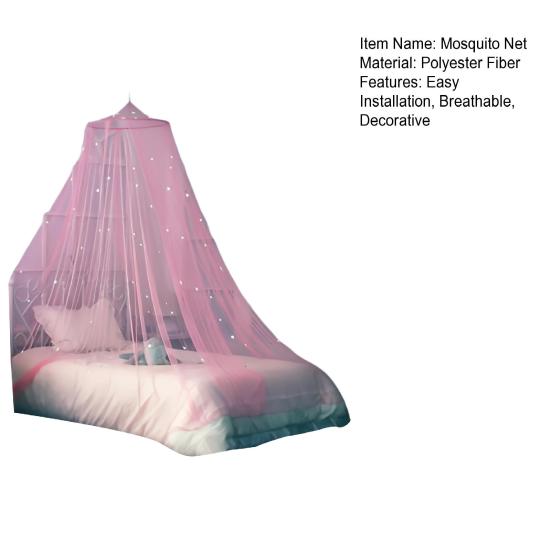 Балдахин для кровати с флуоресцентными звездами, дышащая москитная сетка, детская комната, круглая верхняя часть, детская кроватка, палатка, хозяйственные принадлежности