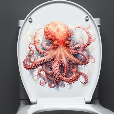 Наклейки на стену Осьминог Водонепроницаемые наклейки с морскими существами для ванной, туалета, плитки, шкафов, самоклеящийся домашний декор, виниловые наклейки, съемные