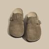 Popular Bag Head Half Slippers Men's and Women's Spring 2025 New Retro Suede Flat Bottom One Pedal Casual Boken Shoes