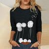 Женские осенние топы, свободная футболка с милым котом и принтом кота, повседневная футболка с длинными рукавами, топ, блузка
