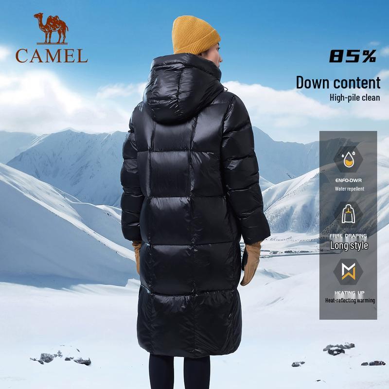 Camel Водоотталкивающая парка на длинном утином пуху для улицы 2024