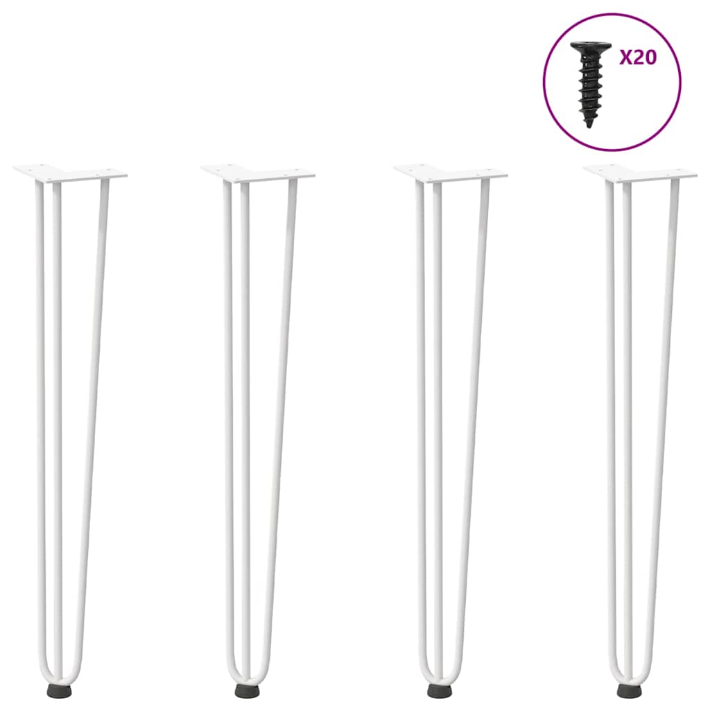 Hairpin Legs for Console Tables 4 pcs White 72 cm Solid Steel