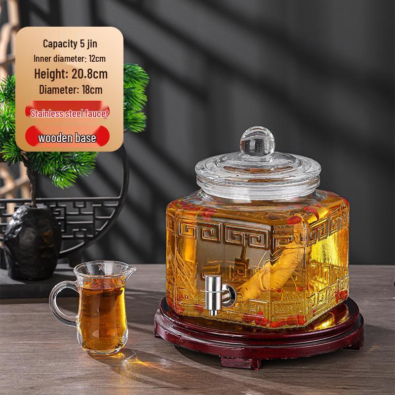 Роскошная герметичная банка для настаивания вина и байцзю с краном для домашнего использования