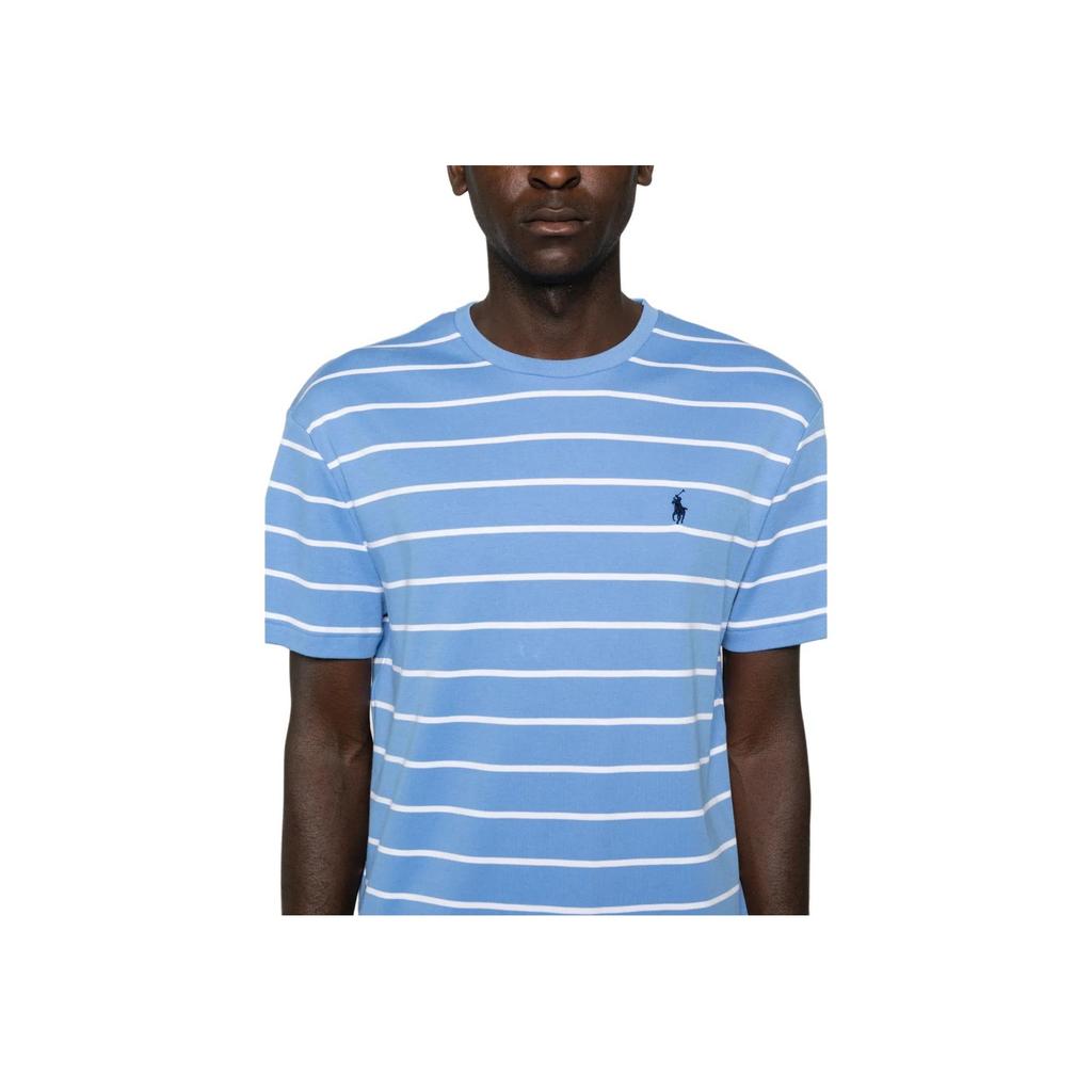 Polo Ralph Lauren Полосатая футболка свободного кроя с круглым вырезом и коротким рукавом для мужчин, цвет синий 710926741-002