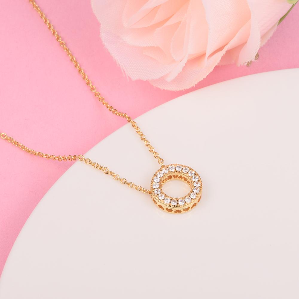 Подвеска и ожерелье Pave Circle из стерлингового серебра 925 пробы, ожерелья для женщин, оригинальные ювелирные изделия, подарок, Colares, новинка