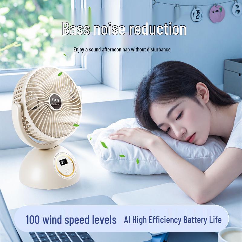 Best-Selling Wall-Mounted Desktop Fan with Long Battery Life, Quiet USB Operation, and Smart Digital Display