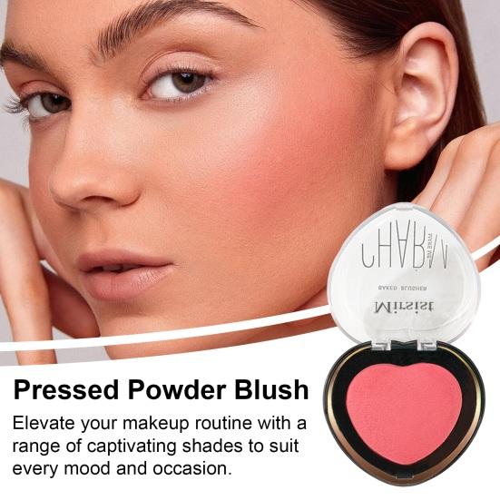 Love Heart Компактная пудра румяна матовая высокопигментированная стойкая натуральная однотонная палитра для макияжа лица для женщин и девушек