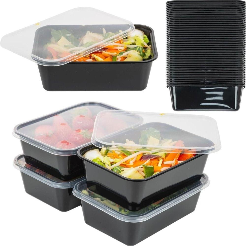 5Pcs/set Large Capacity Disposable Food Containers Plastic Lunch Box Creative Fridge Storage Boxes