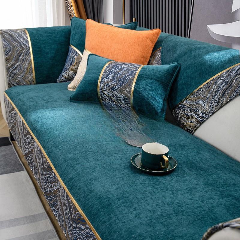Легкая подушка для дивана, роскошная современная подушка, чехол для дивана, чехол из синели, ткань для дивана, полотенце, универсальная нескользящая подушка на четыре сезона