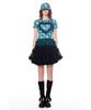 Greedius Sheer Lace Tiered Ruffle Mini Skirt