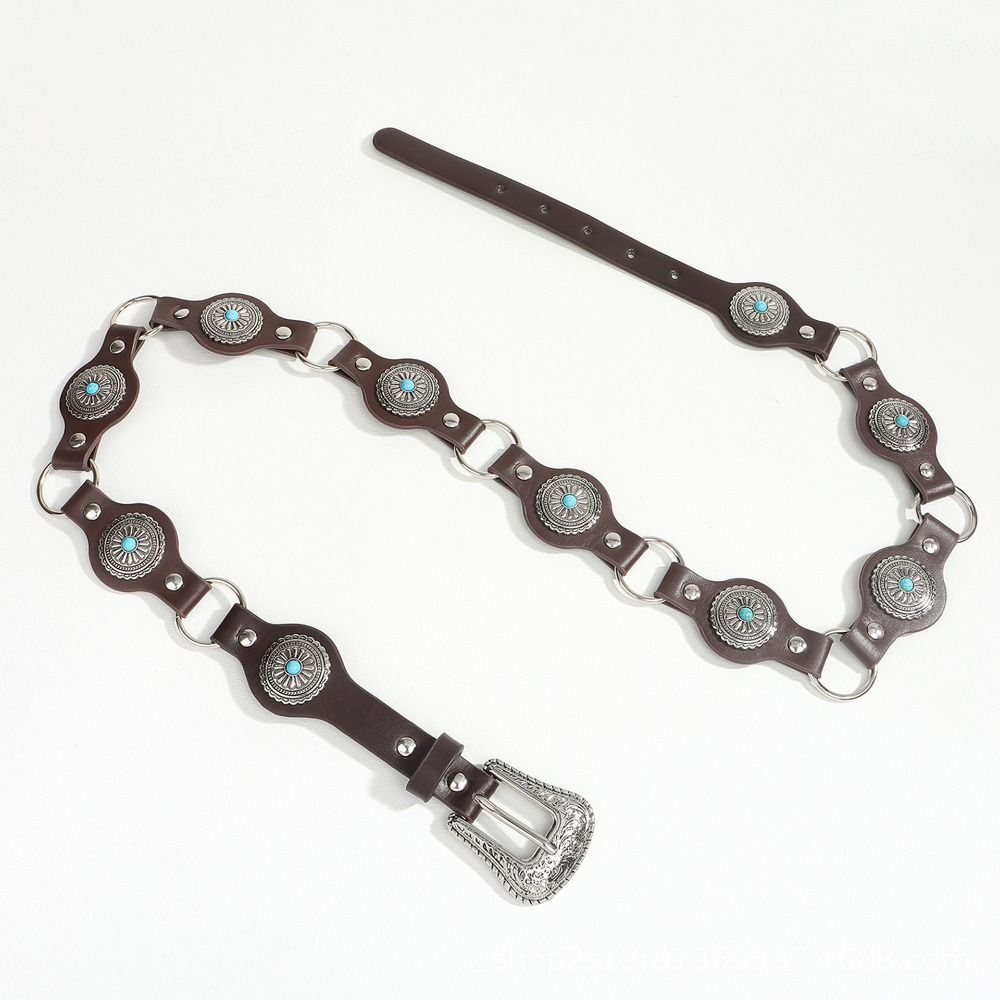 Punk Bohemian Waist Belt Carving Y2K Jeans Belt Vintage Western Style Belt Women