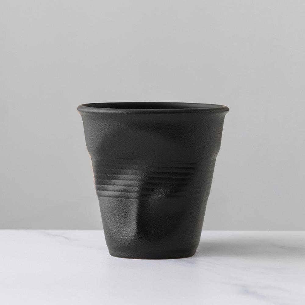 Antique Ceramic Espresso Coffee Cup Irregular Tea Cup Retro Pleated Cup Kitchen Tools