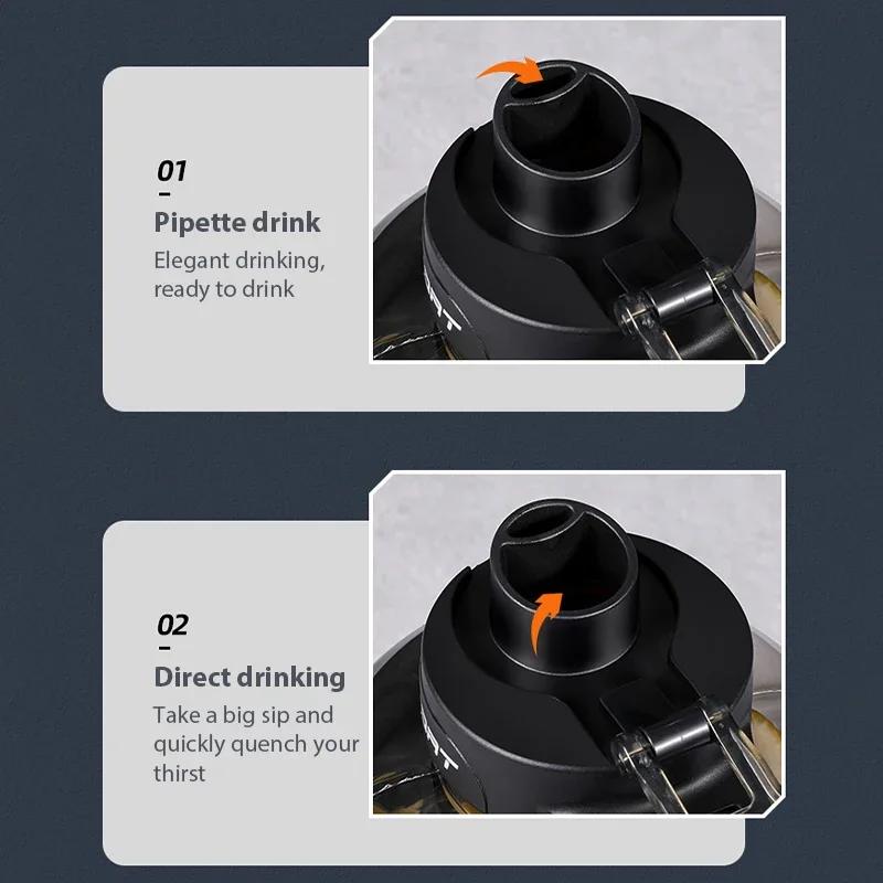 Multi-Sport Water Bottle with Hydration Measurement & Leakproof Lid - Large Capacity 1.7L for Active Lifestyles