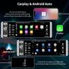 Hikity 1 Din 5,1-дюймовый сенсорный экран Автомобильный MP5-плеер AI Voice Carplay/Android Auto Deep Bass Bluetooth FM Руль AUX USB SD Media Вид сзади